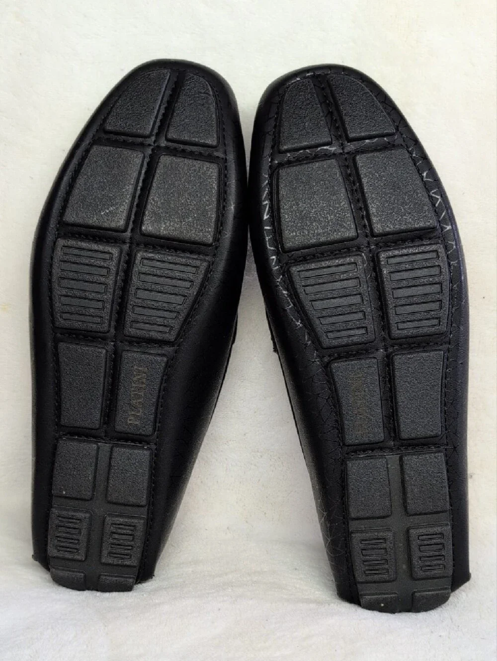 Platini Men's Black Slip-On Loafers with Red Accent